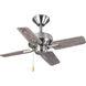 Drift 32 inch Brushed Nickel with Silver/Driftwood Blades Ceiling Fan