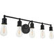 Serif 5 Light 29 inch Black Wall Sconce Wall Light