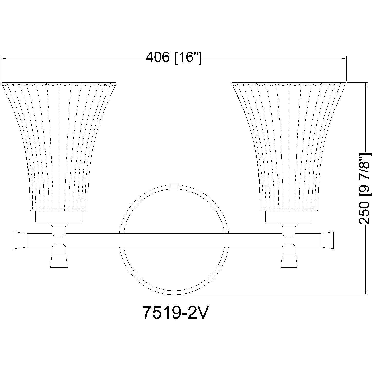 Belle 2 Light 16 inch Brushed Nickel Bath Vanity Light Wall Light