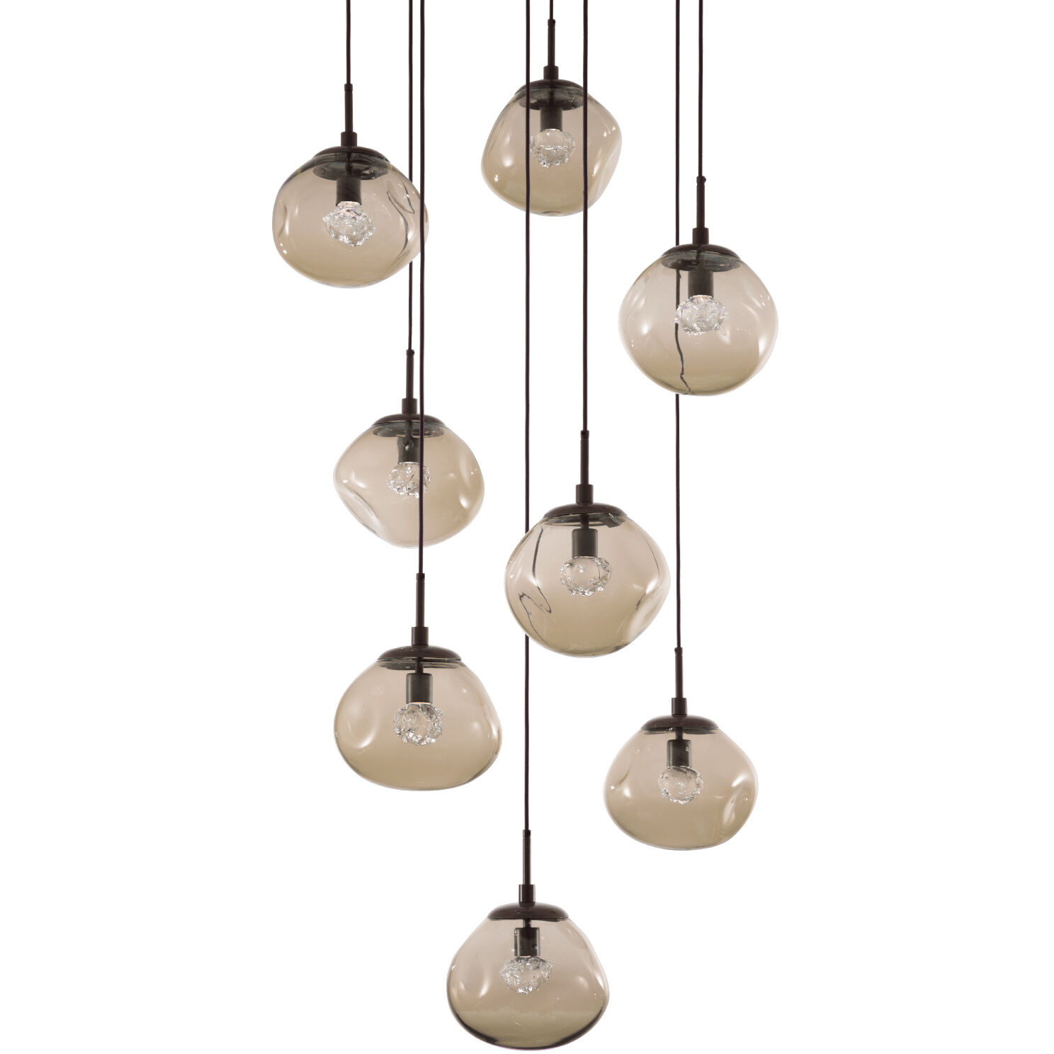 Nova LED LED Flat Bronze Chandelier Ceiling Light, Round Multi-Port