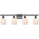 Ballston Norfolk LED 36 inch Matte Black Bath Vanity Light Wall Light in Matte White Glass