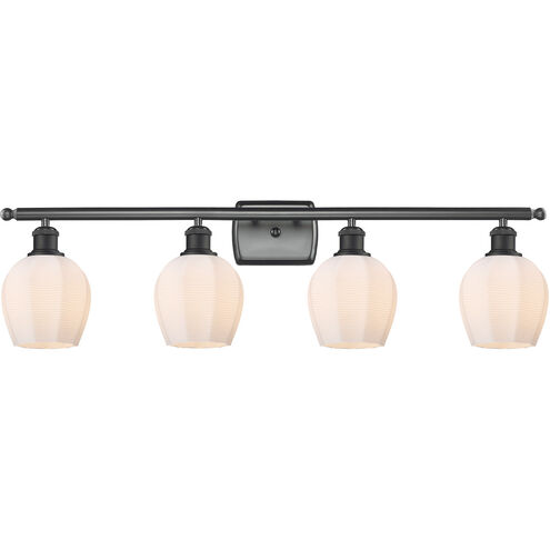 Ballston Norfolk LED 36 inch Matte Black Bath Vanity Light Wall Light in Matte White Glass