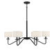 Transitional 6 Light 42 inch Matte Black Chandelier Ceiling Light