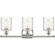 Ballston Cobbleskill LED 26 inch Polished Nickel Bath Vanity Light Wall Light in Deco Swirl Glass