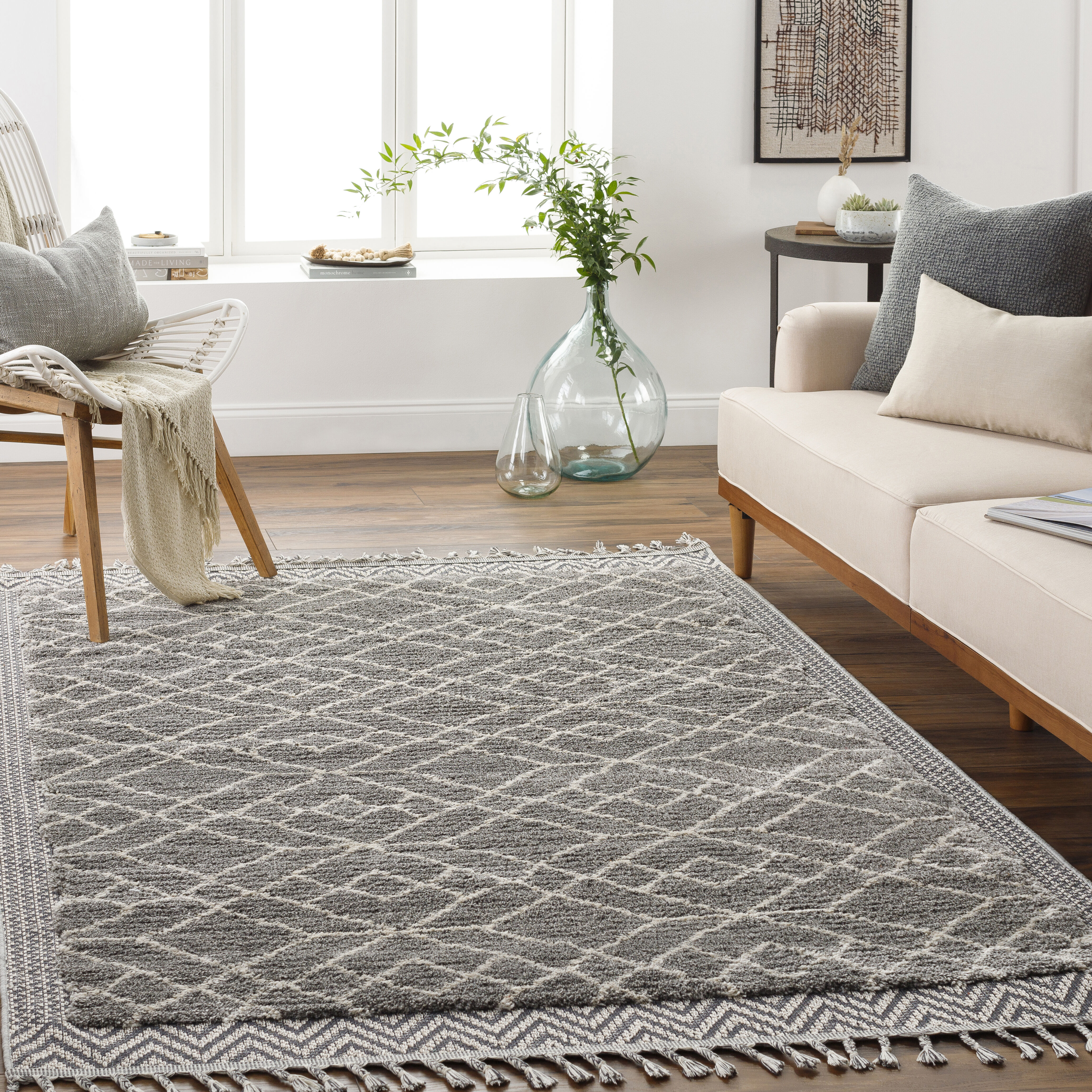 Sousse 87 X 66 inch Gray Rug, Rectangle