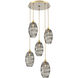 Ellisse 5 Light Gilded Brass Chandelier Ceiling Light, Round Multi-Port