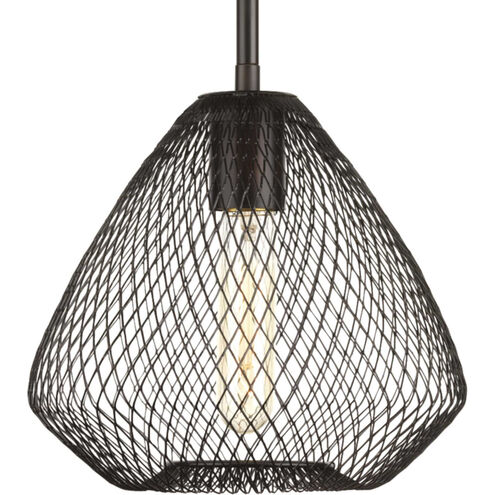 Mesh 1 Light 9 inch Antique Bronze Mini-Pendant Ceiling Light, Design Series