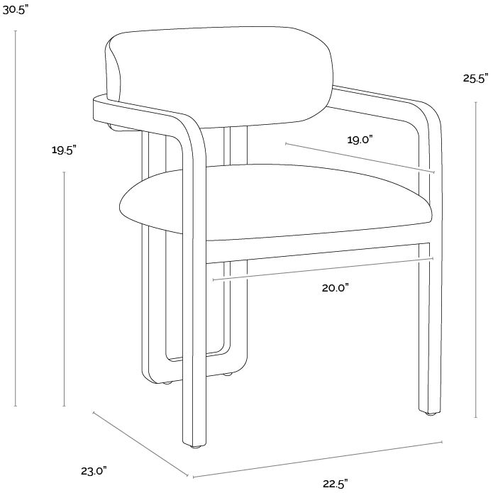 Madrone Brown / Ludlow Sesame Leather Dining Armchair