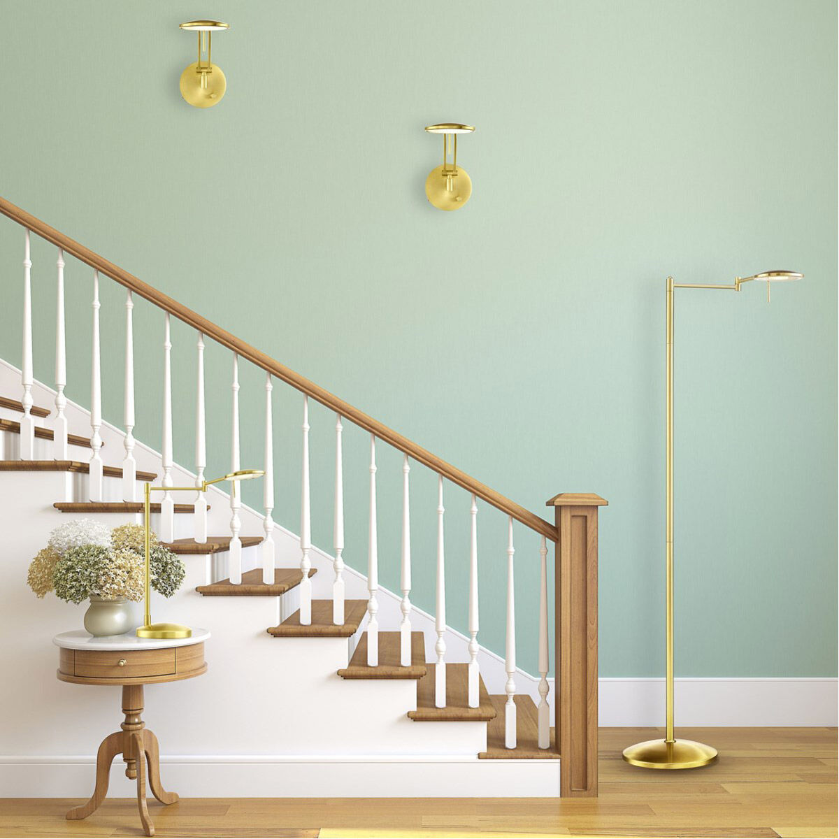 Dessau Turbo 18 inch 10 watt Satin Brass Desk Lamp Portable Light 