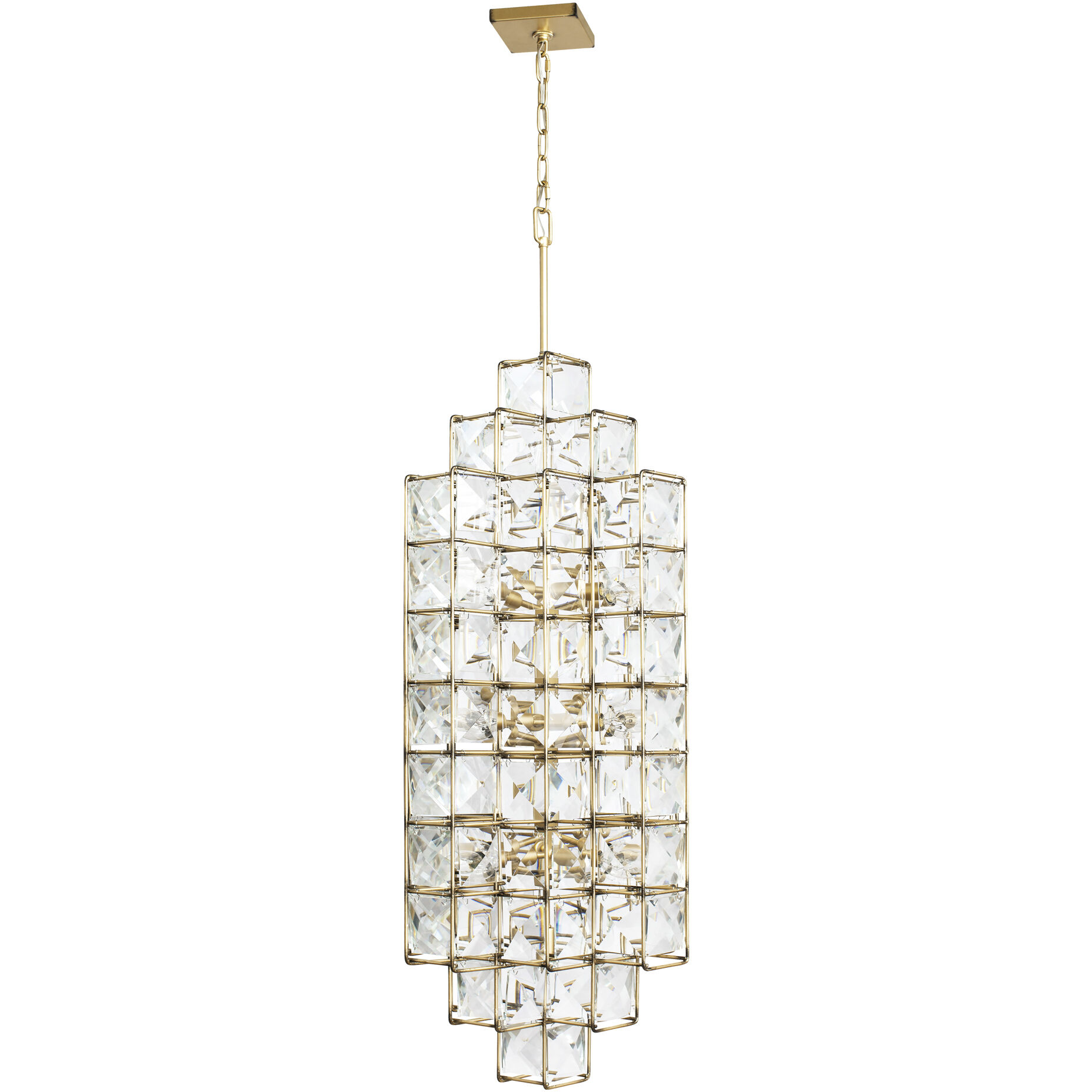 Cubic 14 Light 18.5 inch Calypso Gold Foyer Pendant Ceiling Light