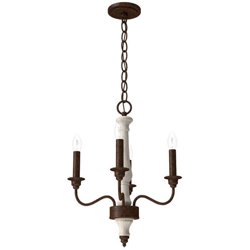 Teren 4 Light 14 inch Distressed White Mini Chandelier Ceiling Light