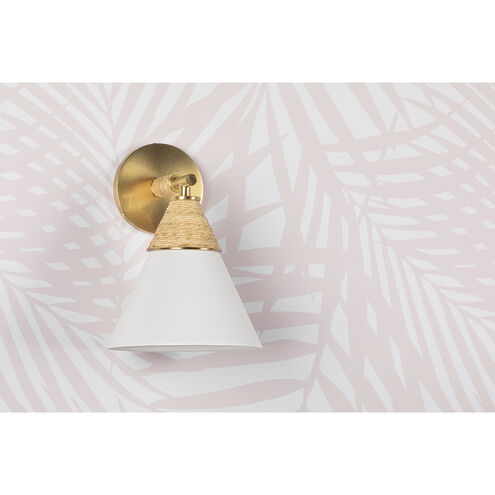 Mica 1 Light 8 inch Aged Brass Wall Sconce Wall Light