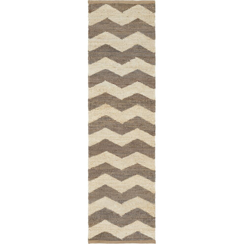 Portico 96 X 27 inch Butter, Dark Brown Rug
