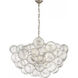Julie Neill Talia 8 Light 33 inch Burnished Silver Leaf and Clear Swirled Glass Chandelier Ceiling Light, Large