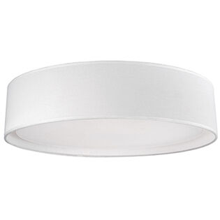 Dalton LED 16 inch White Flush Mount Ceiling Light in Textured Linen Shade
