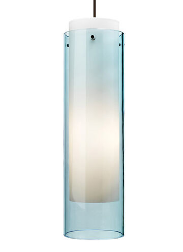 Echo 1 Light 5 inch Satin Nickel Pendant Ceiling Light in Aquamarine, Monopoint, Incandescent