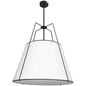 Trapezoid 3 Light 24 inch Black with White Pendant Ceiling Light