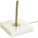 Penelope 24 inch 60 watt Polished Brass and White Marble Table Lamp Portable Light