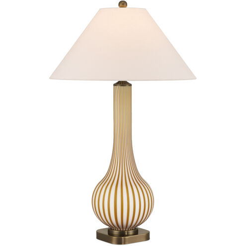 Striae 30.75 inch 100.00 watt Yellow/Off-White Table Lamp Portable Light