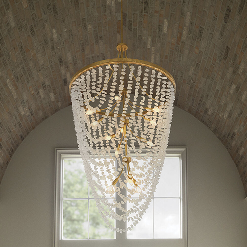 Myra 12 Light 35 inch Distressed Brass Chandelier Ceiling Light