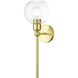 Downtown 1 Light 7 inch Satin Brass Single Sconce Wall Light, Sphere