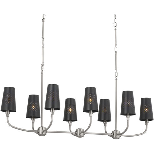 Adeena 8 Light 20.75 inch Classic Pewter Chandelier Linear Ceiling Light