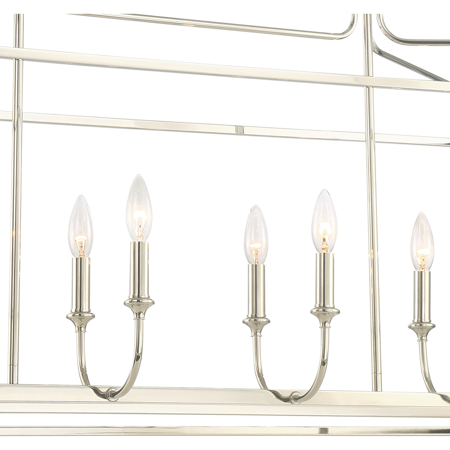 Sylvan 8 Light 42 inch Polished Nickel Linear Chandelier Ceiling Light
