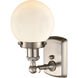 Ballston Beacon 1 Light 6 inch Brushed Satin Nickel Sconce Wall Light in Matte White Glass, Ballston