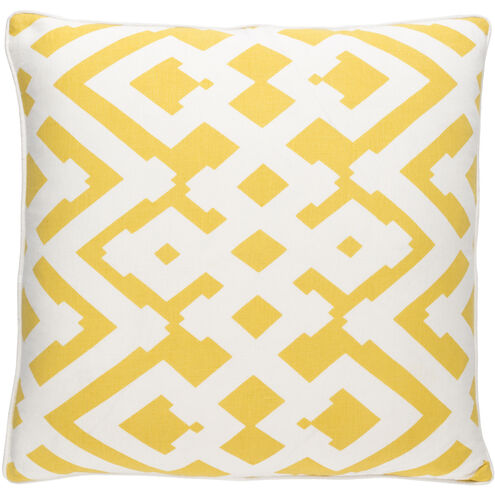 Large Zig Zag 20 inch Cream/Mustard Accent Pillow in 20 x 20