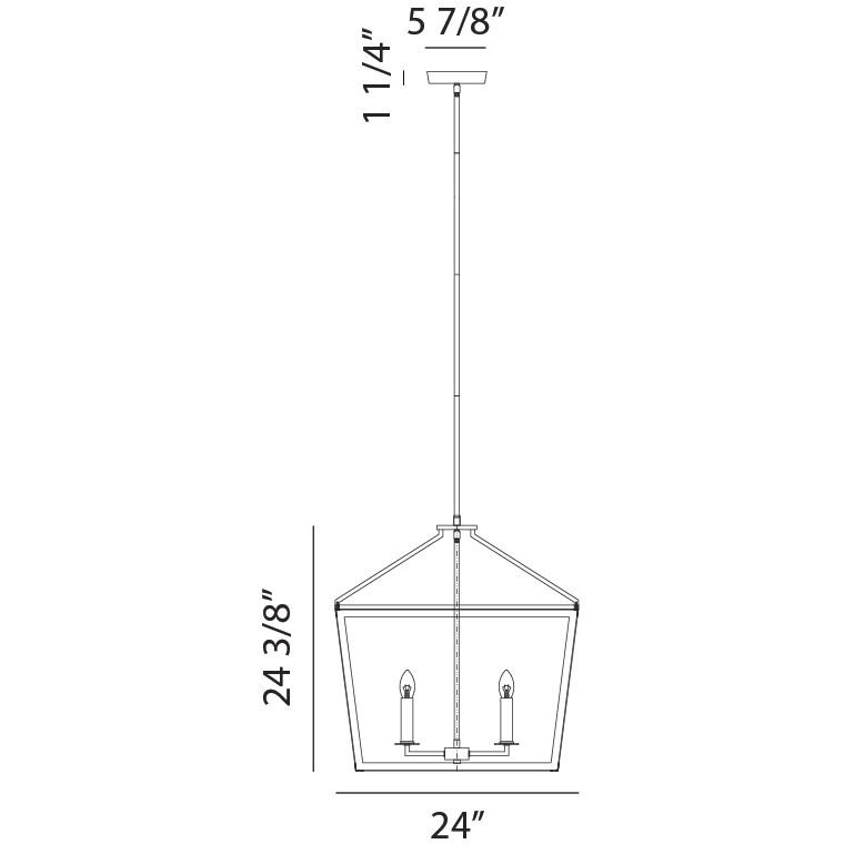 Mavonshire 4 Light 22 inch Black and Aged Gold Brass Chandelier Ceiling Light