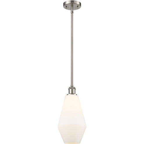 Ballston Cindyrella 1 Light 7 inch Brushed Satin Nickel Mini Pendant Ceiling Light in Incandescent, Matte White Glass