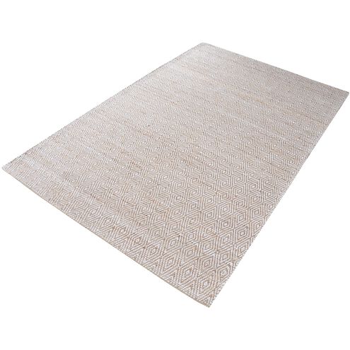 Elsie 96 X 30.7 inch Beige with Ivory Rug, Handwoven