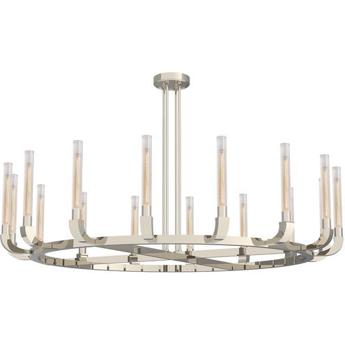 Flute 16 Light 72 inch Polished Nickel Chandelier Ceiling Light