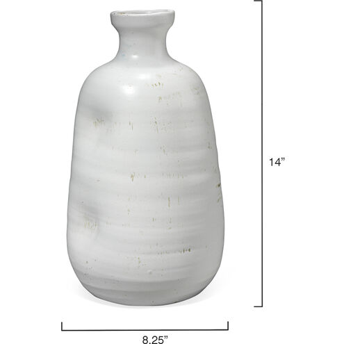 Dimple 14 X 8.25 inch Vase in Matte White Ceramic