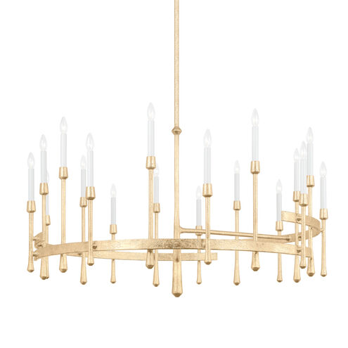 Hathaway 18 Light 52 inch Vintage Gold Leaf Chandelier Ceiling Light