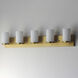 Lateral 5 Light 36 inch Satin Brass Bath Vanity Wall Light in Satin White