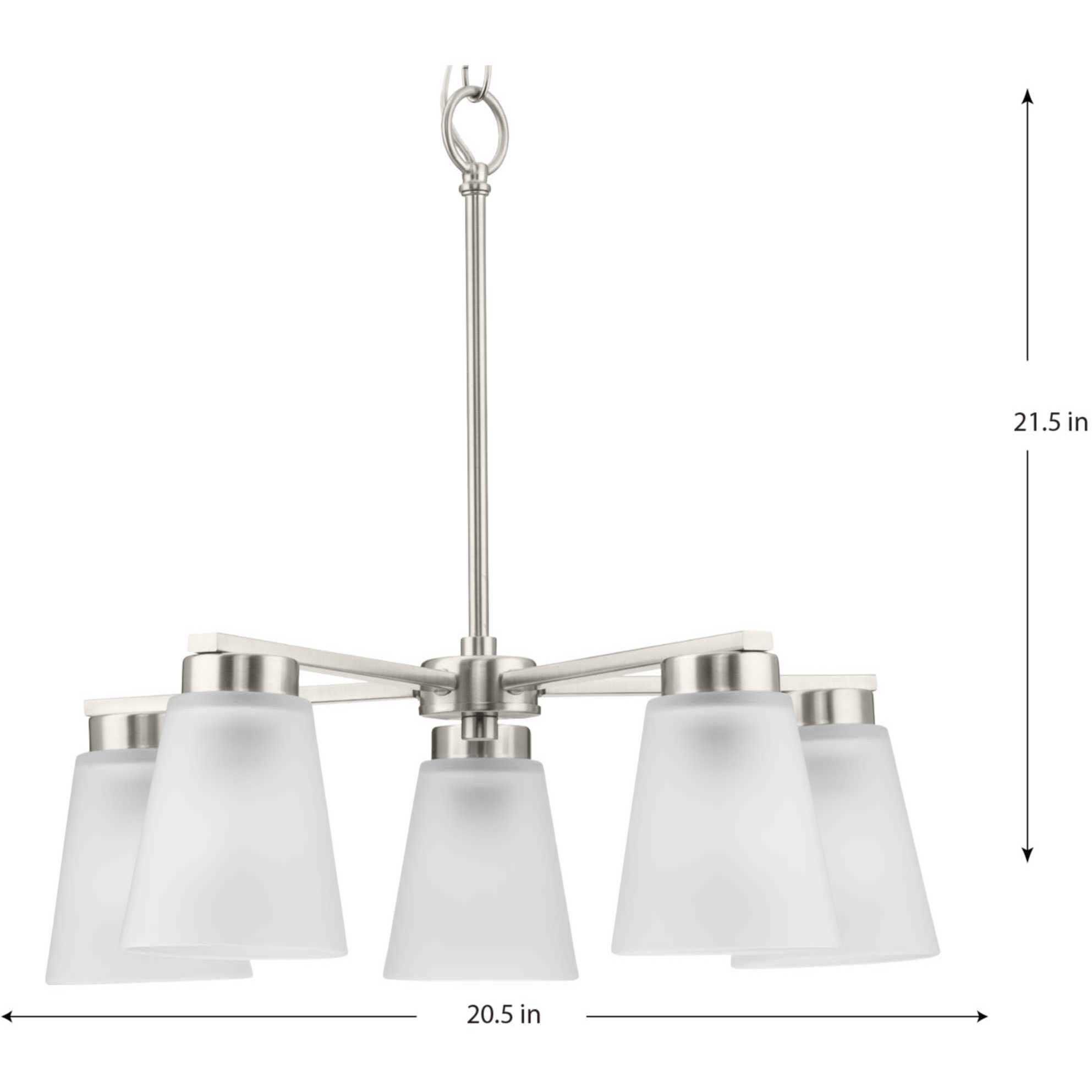 Tanner 5 Light 20.5 inch Brushed Nickel Chandelier Ceiling Light