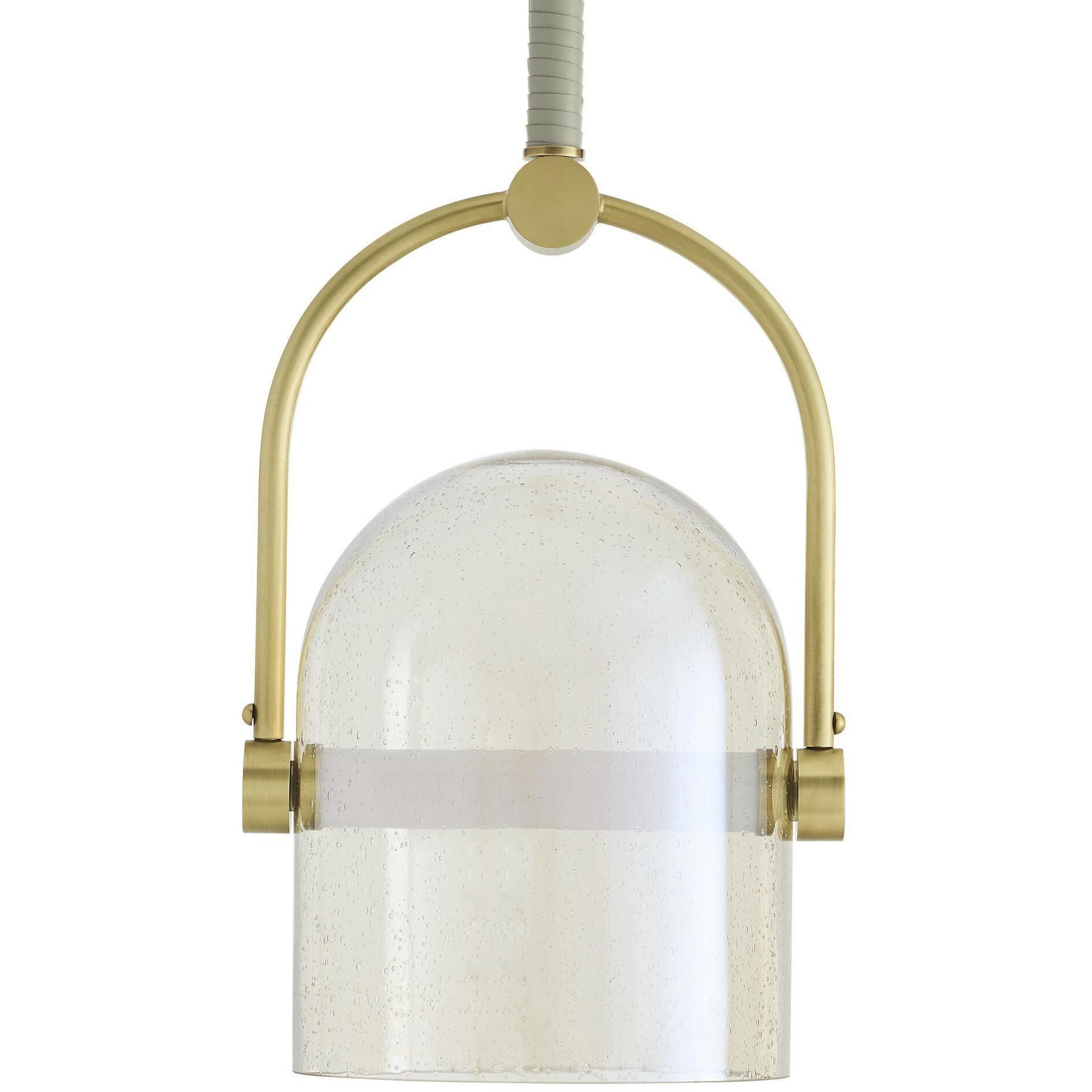 Marco 1 Light 16 inch Bone with Antique Brass Pendant Ceiling Light, Large