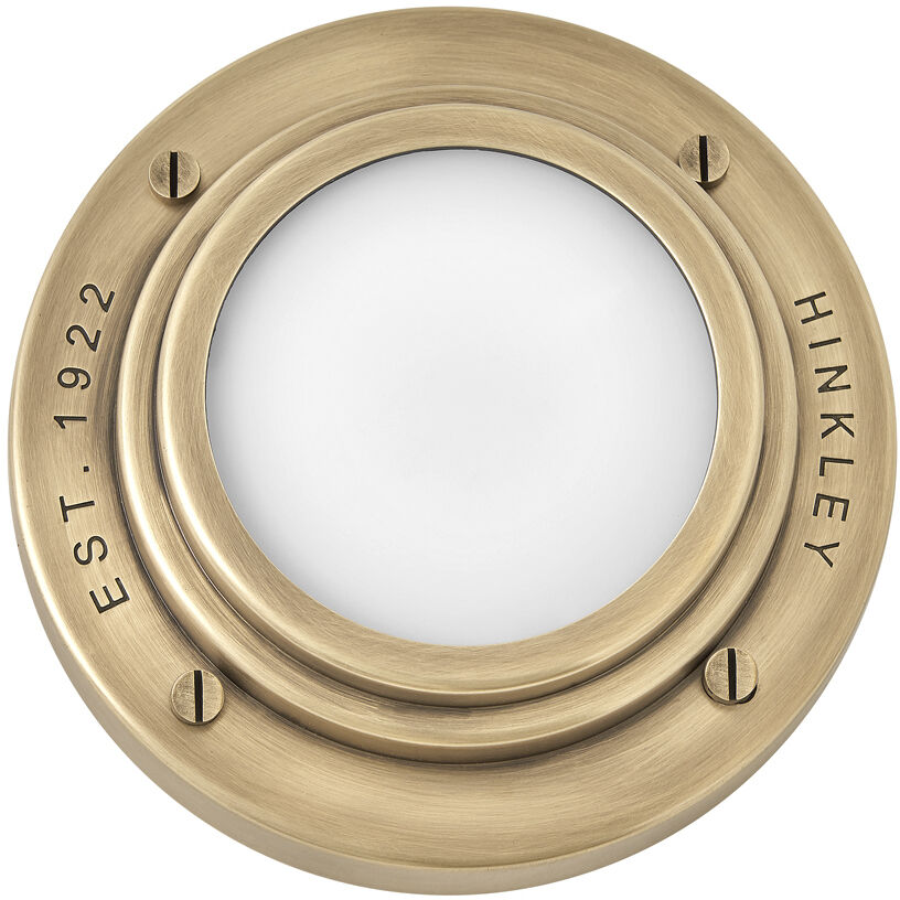 Porte LED 5.5 inch Heritage Brass Indoor Foyer Flush Mount Ceiling Light, Convertible to Sconce