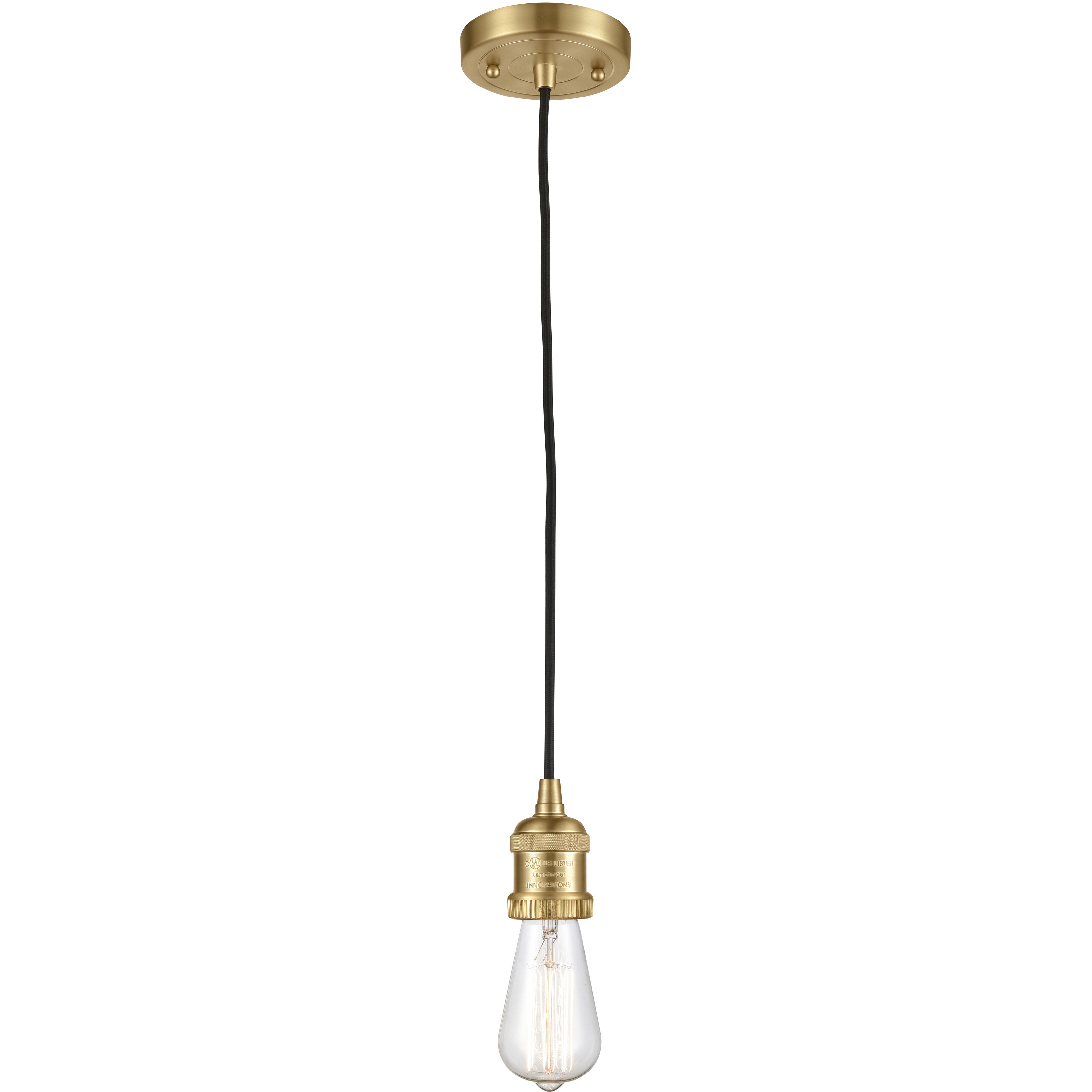 Franklin Restoration Bullet 1 Light 7 inch Satin Gold Mini Pendant Ceiling Light in Incandescent, Matte White