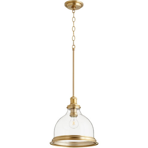 Fort Worth 1 Light 12 inch Aged Brass Pendant Ceiling Light