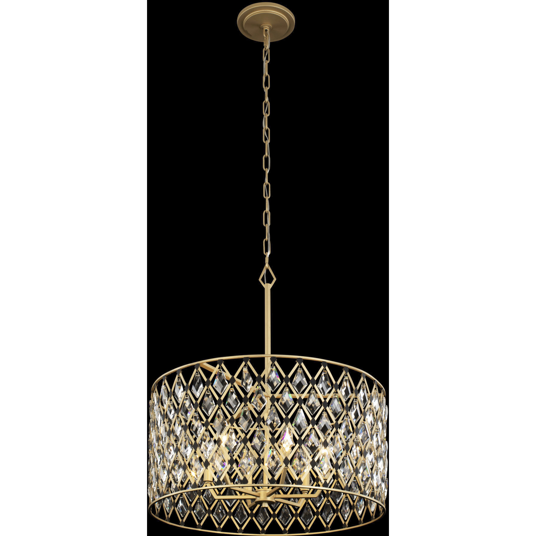 Windsor 6 Light 25 inch French Gold and Matte Black Pendant Ceiling Light