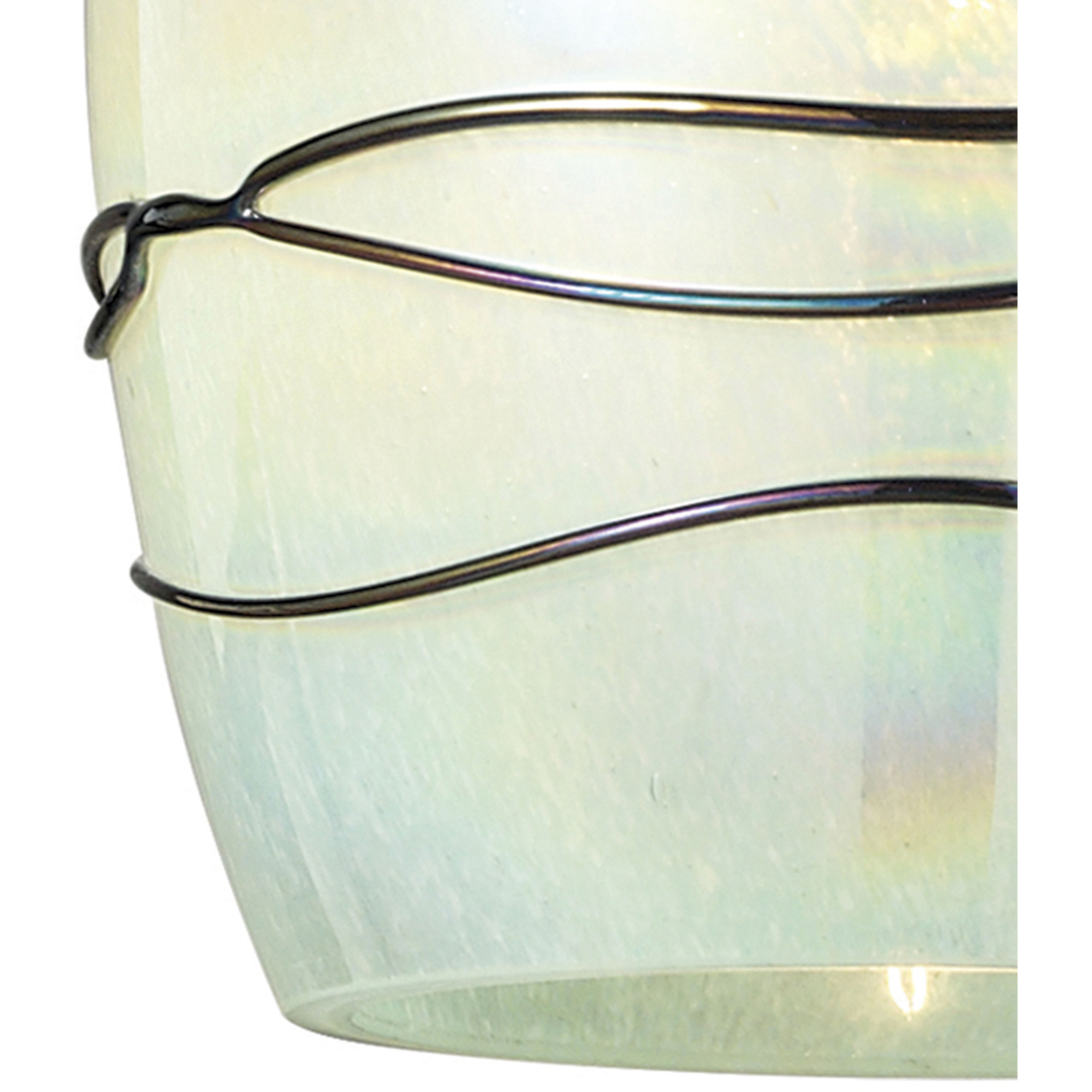 Vines 1 Light 5 inch Satin Nickel Mini Pendant Ceiling Light in Mint Glass