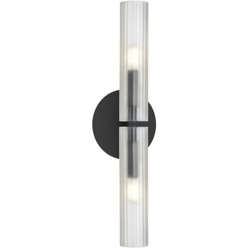 Wand 2 Light 4 inch Matte Black Wall Sconce Wall Light