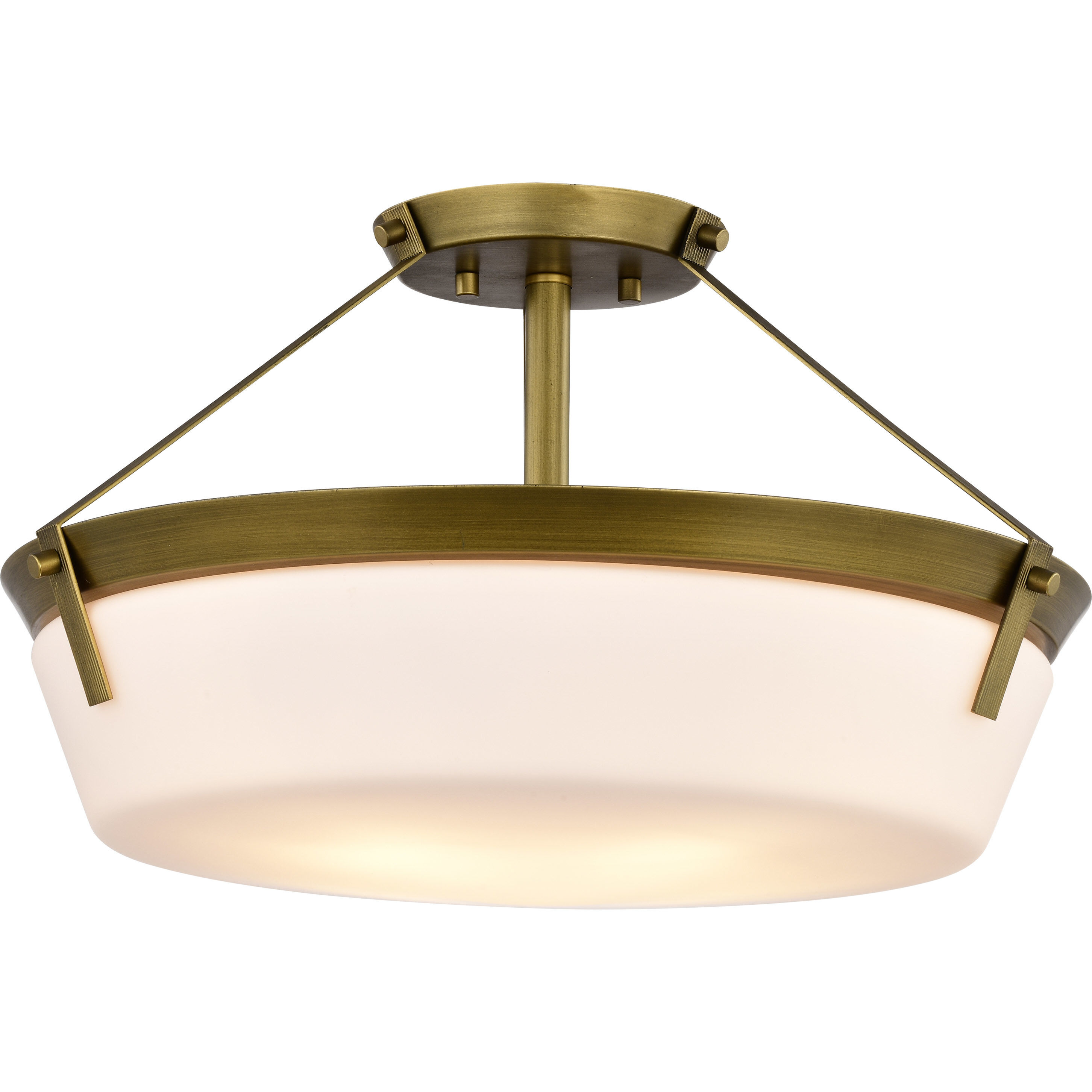 Rowen 4 Light 18.5 inch Natural Brass Semi Flush Mount Ceiling Light