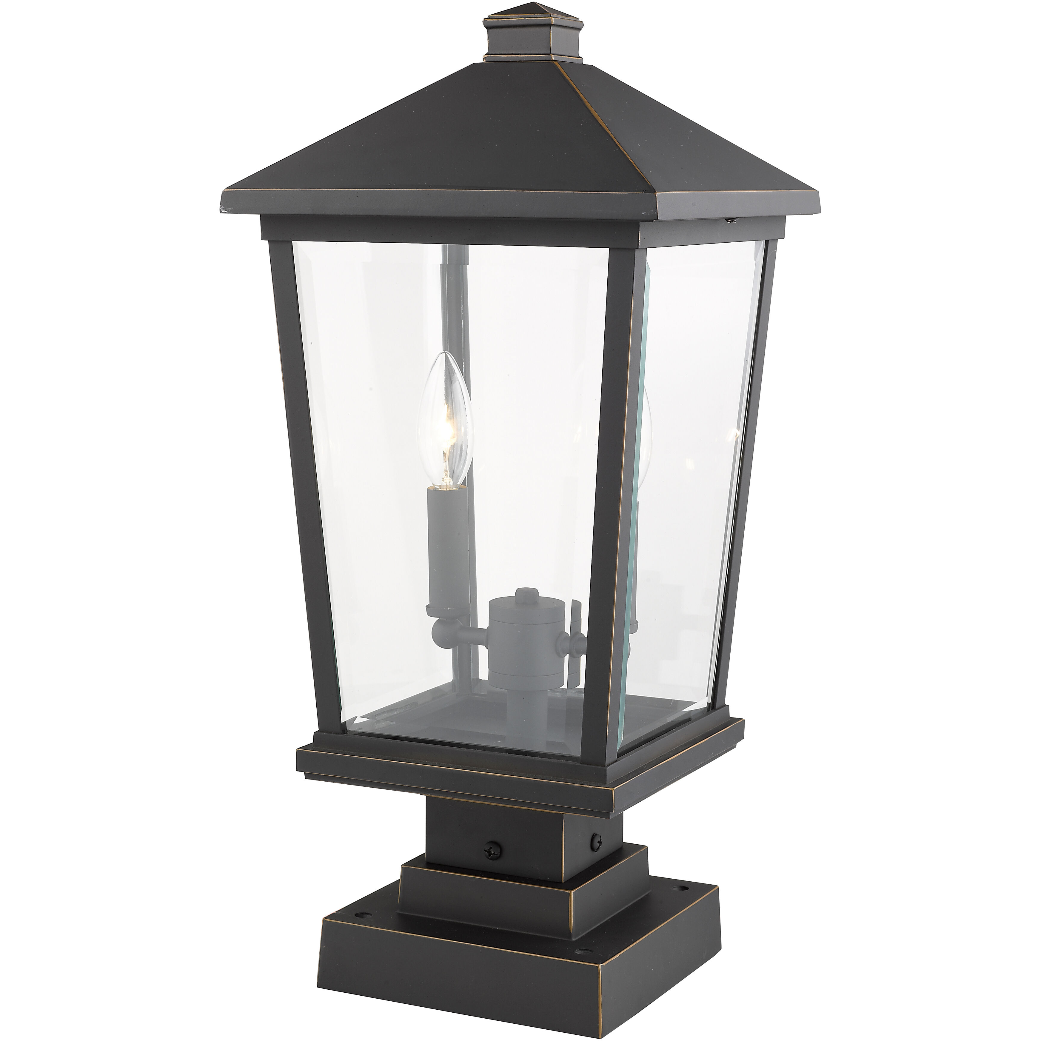 Beacon 2 Light 22 inch Oil Rubbed Bronze Outdoor Pier Mounted Fixture in 8.5