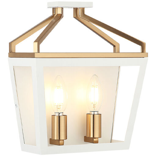 Mavonshire 2 Light 10 inch White and Aged Gold Brass Wall Sconce Wall Light