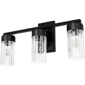 Gatz 3 Light 22.25 inch Matte Black Vanity Light Wall Light