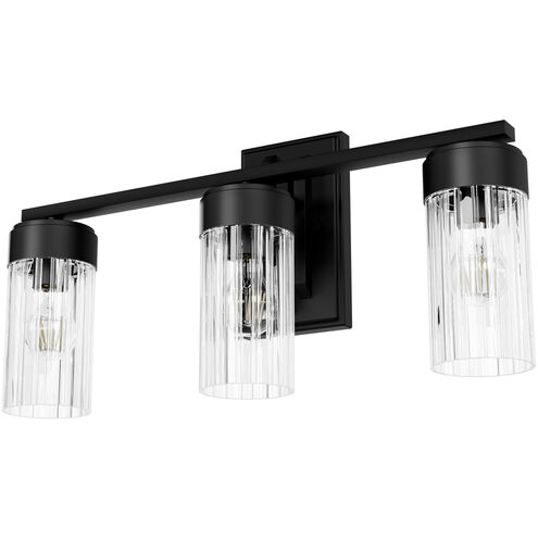 Gatz 3 Light 22.25 inch Matte Black Vanity Light Wall Light