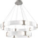 Parallel LED Beige Silver Chandelier Ceiling Light, Two-Tier Ring